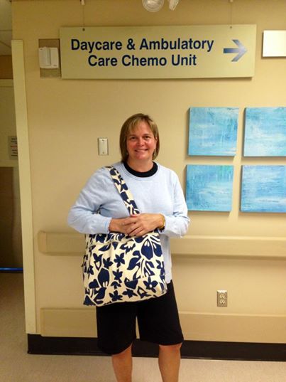 Devon gets ready to start her chemo, which takes 2 days to complete.