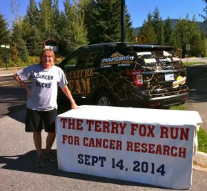 Devon did the Terry Fox run this past week to help raise money for cancer research.