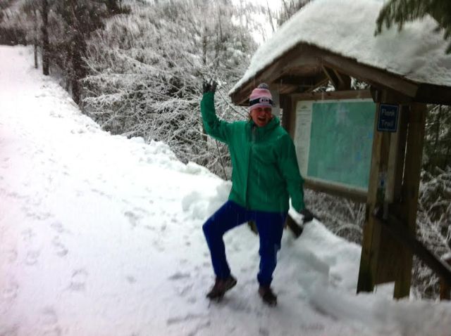 Devo at FlankTrail - top of Alpine.