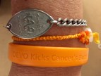I still wear my cancer band. Thanks, Matthew Susko, for the yellow & orange bracelet to help me get better this summer. 